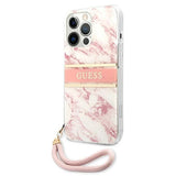 Guess Marble Strap Collection iPhone 13 Pro Max 6.7" Case - Pink