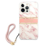 Guess Marble Strap Collection iPhone 13 Pro Max 6.7" Case - Pink