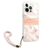 Guess Marble Strap Collection iPhone 13 Pro Max 6.7" Case - Pink