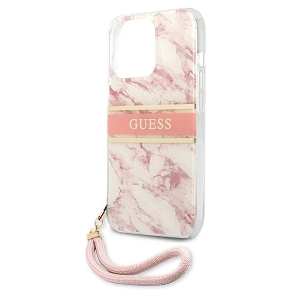 Guess Marble Strap Collection iPhone 13 Pro Max 6.7" Case - Pink