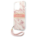 Guess Marble Strap Collection iPhone 13 Pro Max 6.7" Case - Pink