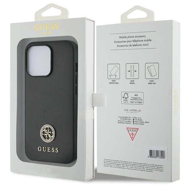 Guess GUHCP13XPS4DGPK iPhone 13 Pro Max 6.7" sort/sort hardcase Strass Metal Logo