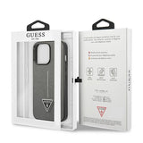 Guess Saffiano Triangle Logo-hylster til iPhone 13 Pro Max 6.7" - sølv