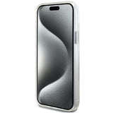 Guess GUHMP15MHRSGSD iPhone 15 Plus / 14 Plus 6.7" gennemsigtige/gennemsigtige hardcase Ring Stand Script Glitter MagSafe