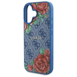 Guess GUHMP16SP4ROPEMCB iPhone 16 6.1" blå/blå hardcase 4G blomster Print MagSafe