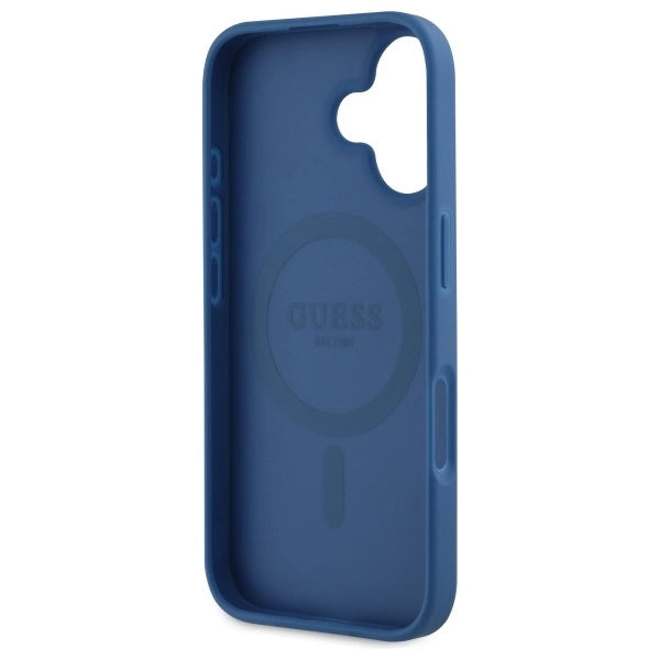 Guess GUHMP16SP4ROPEMCB iPhone 16 6.1" blå/blå hardcase 4G blomster Print MagSafe