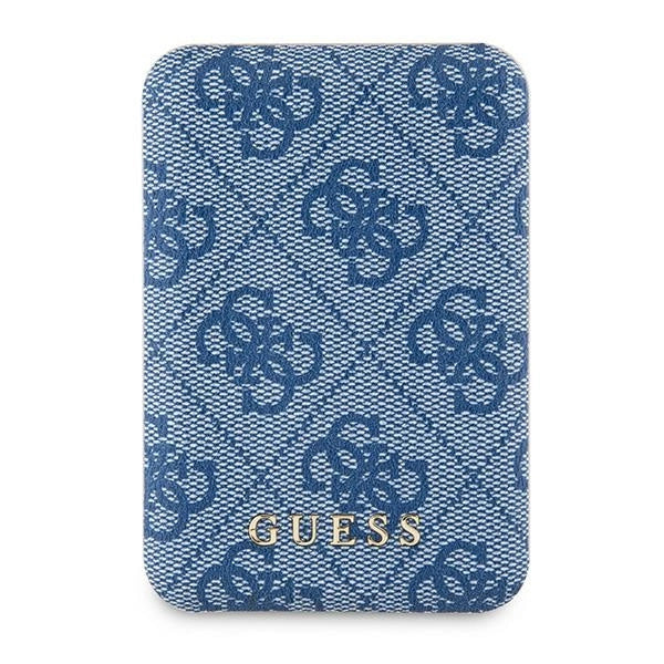 Guess Powerbank induktiv 15W GUPB5FP4EMGB 5000mAh blå/blå 4G Læder Metal Logo MagSafe