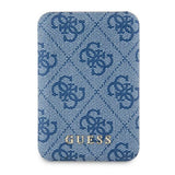 Guess Powerbank induktiv 15W GUPB5FP4EMGB 5000mAh blå/blå 4G Læder Metal Logo MagSafe