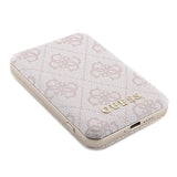 Guess Powerbank induktiv 15W GUPB5FP4EMGP 5000mAh pink/pink 4G Læder Metal Logo MagSafe