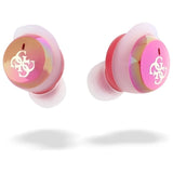 Guess Bluetooth-hovedtelefoner GUTWSJ144ESF TWS + docking station fuchsia/fuschia Iridescent 4G Printed Logo