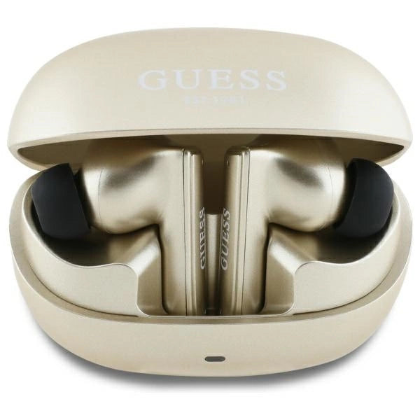 Guess Bluetooth hovedtelefoner GUTWST88MCTGD TWS + docking station guld/guld kapsel trykt logo