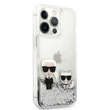 Karl Lagerfeld Liquid Glitter Karl&Choupette case for iPhone 13 Pro / 13 6.1" - silver