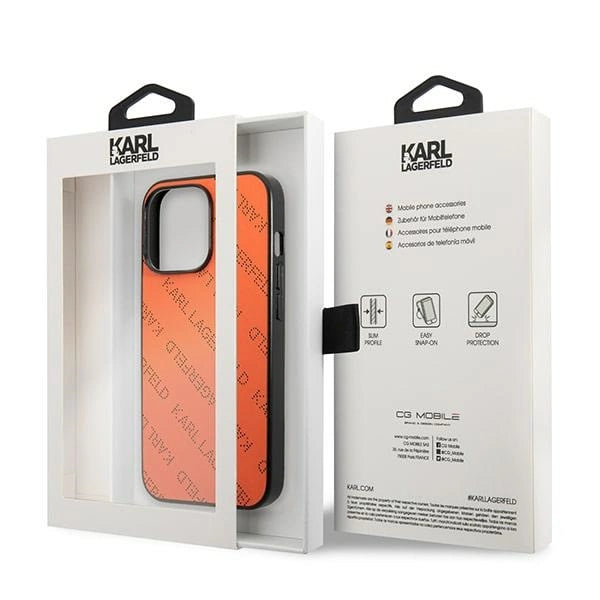 Karl Lagerfeld Perforated Allover Case for iPhone 13 Pro / 13 6.1" - Orange