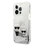 Karl Lagerfeld Liquid Glitter Karl&Choupette case for iPhone 13 Pro Max 6.7" - silver
