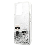 Karl Lagerfeld Liquid Glitter Karl&Choupette case for iPhone 13 Pro Max 6.7" - silver