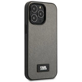 Karl Lagerfeld Saffiano Plaque Case for iPhone 13 Pro Max 6.7" - Silver