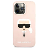 Karl Lagerfeld Silicone Karl`s Head Case for iPhone 13 Pro Max 6.7" - Light Pink