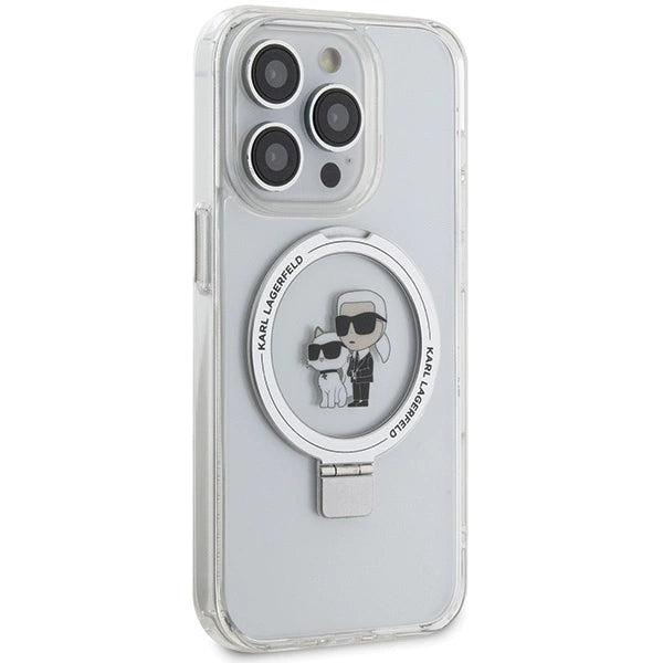 Karl Lagerfeld KLHMP15LHMRSKCH iPhone 15 Pro 6.1" white/white hardcase Ring Stand Karl&Choupette MagSafe