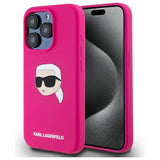 Karl Lagerfeld KLHMP15LSKHPPPLF iPhone 15 Pro 6.1" fuchsia/fuschia hardcase Silicone Karl Head Print MagSafe