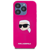 Karl Lagerfeld KLHMP15LSKHPPPLF iPhone 15 Pro 6.1" fuchsia/fuschia hardcase Silicone Karl Head Print MagSafe