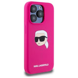 Karl Lagerfeld KLHMP15LSKHPPPLF iPhone 15 Pro 6.1" fuchsia/fuschia hardcase Silicone Karl Head Print MagSafe