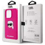 Karl Lagerfeld KLHMP15LSKHPPPLF iPhone 15 Pro 6.1" fuchsia/fuschia hardcase Silicone Karl Head Print MagSafe