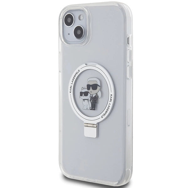 Karl Lagerfeld KLHMP15MHMRSKCH iPhone 15 Plus / 14 Plus 6.7" white/white hardcase Ring Stand Karl&Choupette MagSafe