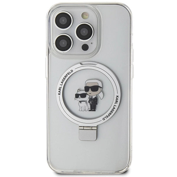 Karl Lagerfeld KLHMP15XHMRSKCH iPhone 15 Pro Max 6.7" white/white hardcase Ring Stand Karl&Choupette MagSafe