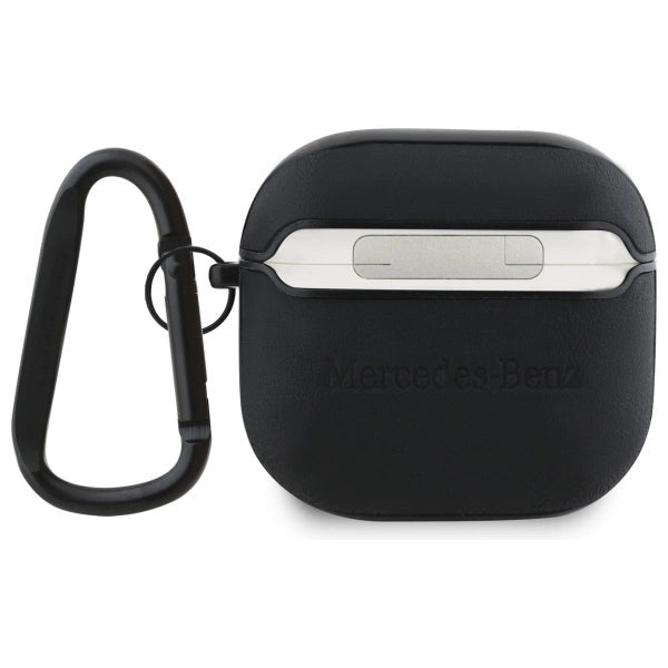 Mercedes MEA4CSLBK AirPods 4 cover sort/sort Læder Metal Logo