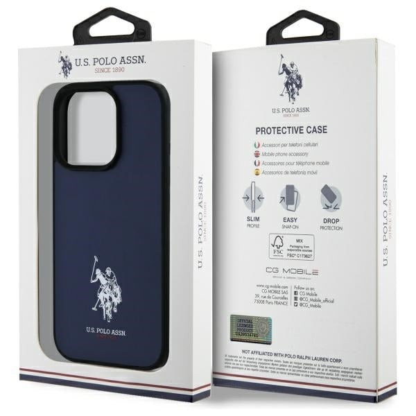 US Polo USHCP15XPGEV iPhone 15 Pro Max 6.7" Navy læder broderet DH Farve