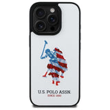US Polo USHCP15XPUSH iPhone 15 Pro Max 6.7" hvid/hvid læder Big DH amerikansk flag