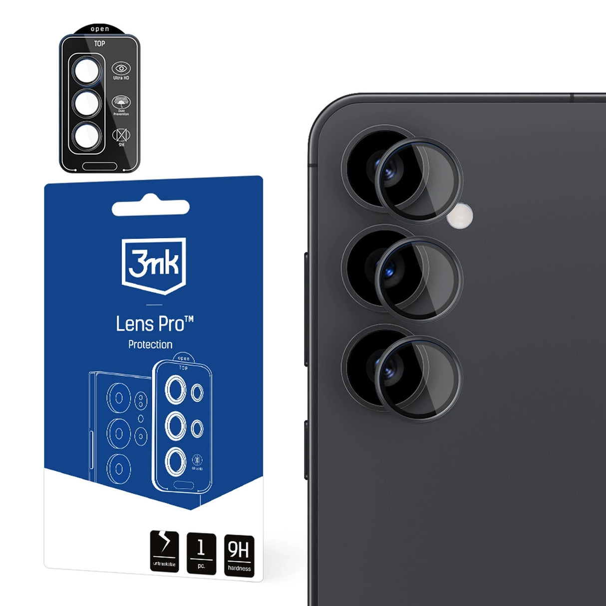 Kameraobjektivglas 3mk Lens Protection Pro Black til Samsung Galaxy S25+