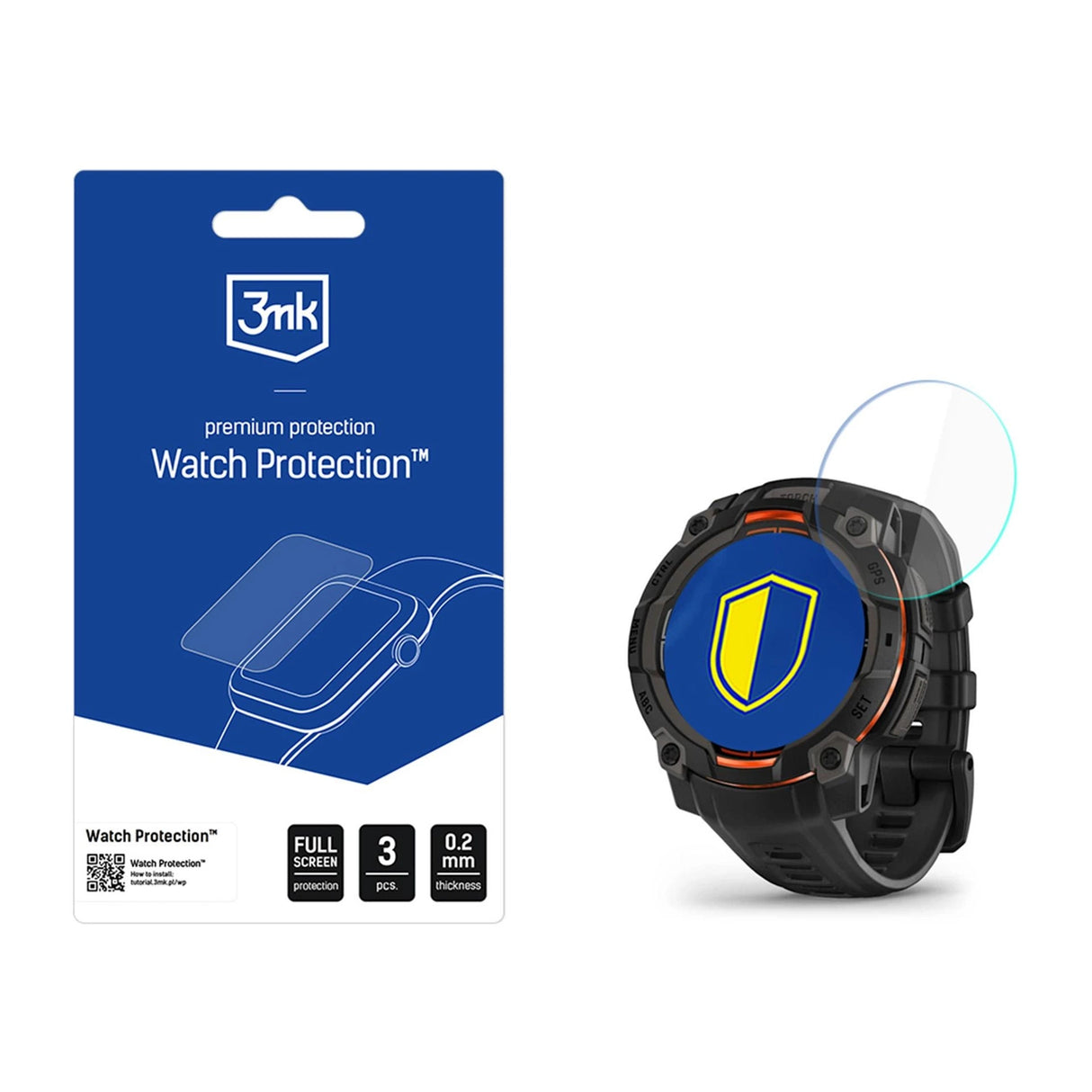 Smartwatch Screen Protector 3mk Watch Protection FlexibleGlass til Garmin Instinct 3 45mm (Amoled, Solar)