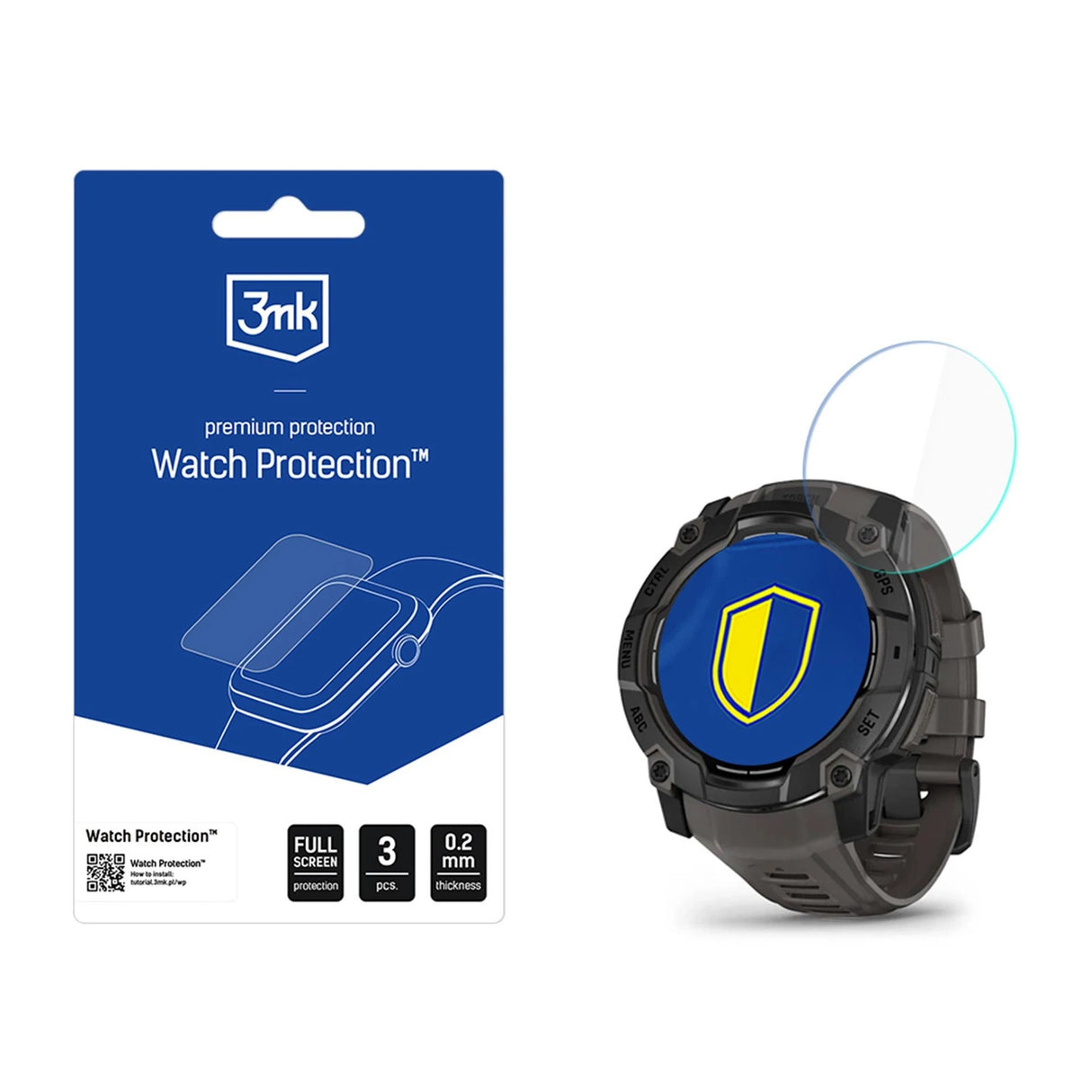 Smartwatch skærmbeskytter 3mk Watch Protection FlexibleGlass til Garmin Instinct 3 50mm (Amoled, Solar)