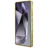 Guess 4G Baggrund Guld Elektrobelagt Peony mønster MagSafe Case til Samsung Galaxy S25 Ultra Brown