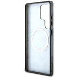 Guess 4G Baggrund Guld Elektrobelagt Peony mønster MagSafe Case til Samsung Galaxy S25 Ultra Black