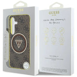 Guess 4G Glitter Triangle Buttons MagSafe Case til Samsung Galaxy S25 Brunt