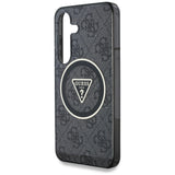 Guess 4G Glitter Triangle Buttons MagSafe-hylster til Samsung Galaxy S25 sort