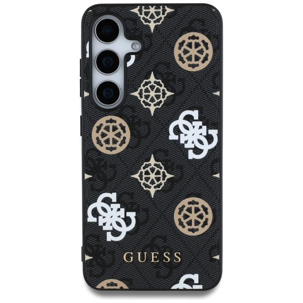 Guess 4G Printed Colored Peony Pattern MagSafe case til Samsung Galaxy S25 sort