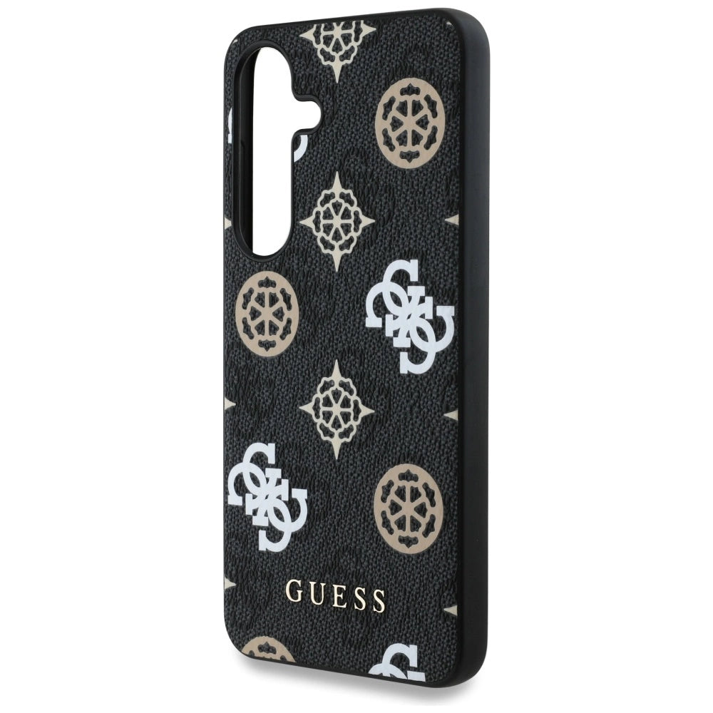 Guess 4G Printed Colored Peony Pattern MagSafe case til Samsung Galaxy S25 sort