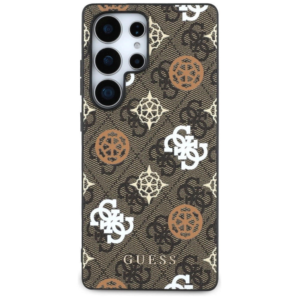 Guess 4G Printed Colored Peony Pattern MagSafe Case til Samsung Galaxy S25 Ultra Brown