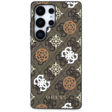Guess 4G Printed Colored Peony Pattern MagSafe Case til Samsung Galaxy S25 Ultra Brown