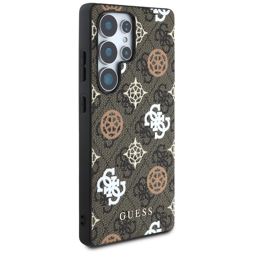 Guess 4G Printed Colored Peony Pattern MagSafe Case til Samsung Galaxy S25 Ultra Brown