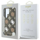 Guess 4G Printed Colored Peony Pattern MagSafe Case til Samsung Galaxy S25 Ultra Brown