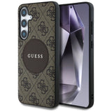 Guess 4G Round Patch Classic Logo MagSafe Case til Samsung Galaxy S25 Brunt
