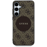 Guess 4G Round Patch Classic Logo MagSafe Case til Samsung Galaxy S25 Brunt