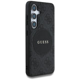 Guess 4G Round Patch Classic Logo MagSafe-hylster til Samsung Galaxy S25 sort