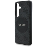 Guess 4G Round Patch Classic Logo MagSafe-hylster til Samsung Galaxy S25 sort