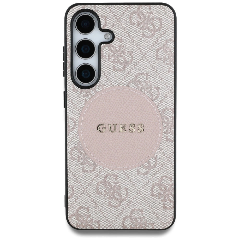Guess 4G Round Patch Classic Logo MagSafe Case til Samsung Galaxy S25 Plus Pink