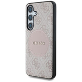 Guess 4G Round Patch Classic Logo MagSafe Case til Samsung Galaxy S25 Pink
